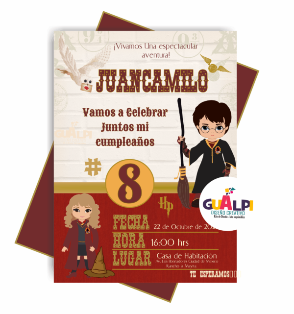 INVITACION DE CUMPLEAÑOS  HARRY POTTER