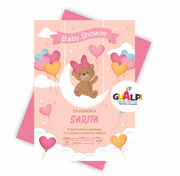 Invitación  Editable Baby Shower Sarita