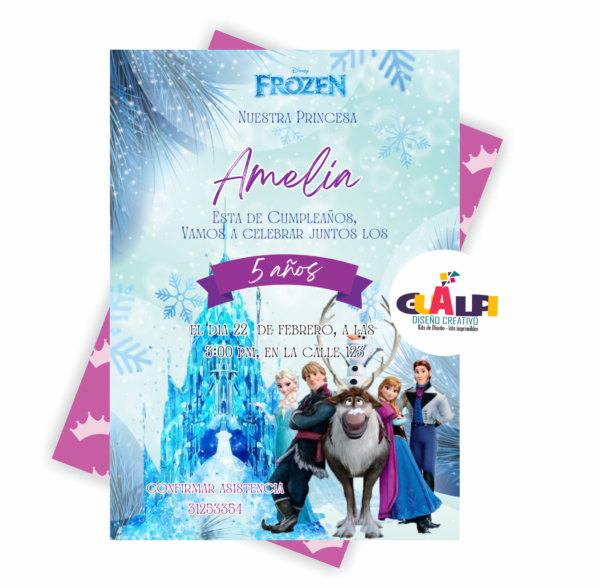 Invitación de cumpleaños  Frozen