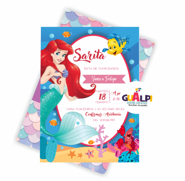 INVITACION SIRENITA ARIEL