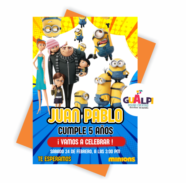 Invitación de cumpleaños de los Minions