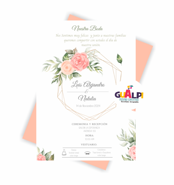 Invitación editable Boda