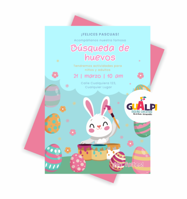 Invitación  Editable Dia de Pascua