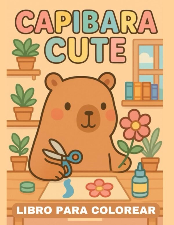 Capibara Cute: Libro para Colorear: 45 escenas adorables para colorear y relajarte con las criaturas más tiernas del mund - Imagen 3