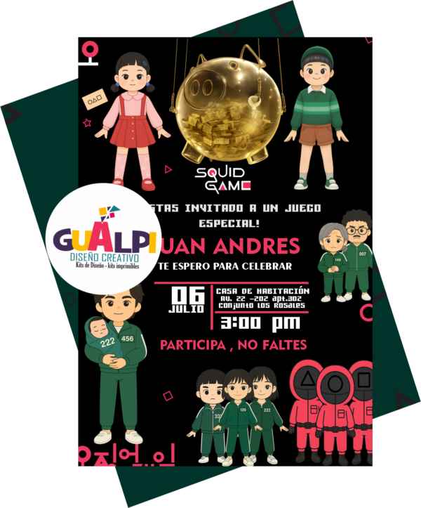 INVITACION JUEGO DEL CALAMAR  3