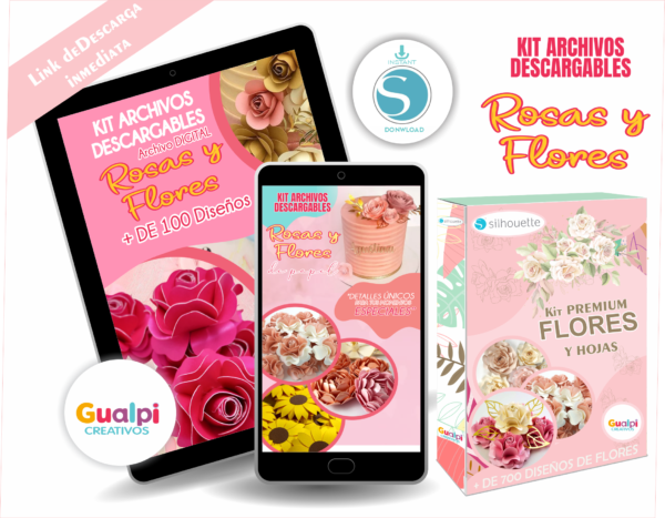 🎂Kit Floral SVG | Más de 100 Diseños de Flores y Hojas Caladas para Cameo