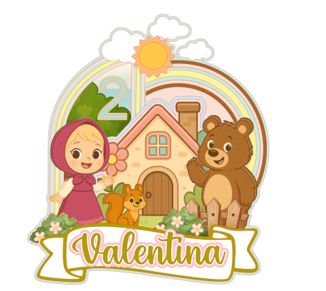 Kit de Toppers Masha y el Oso Kawaii – 5 Diseños Listos para Cortar en cameo - Imagen 4