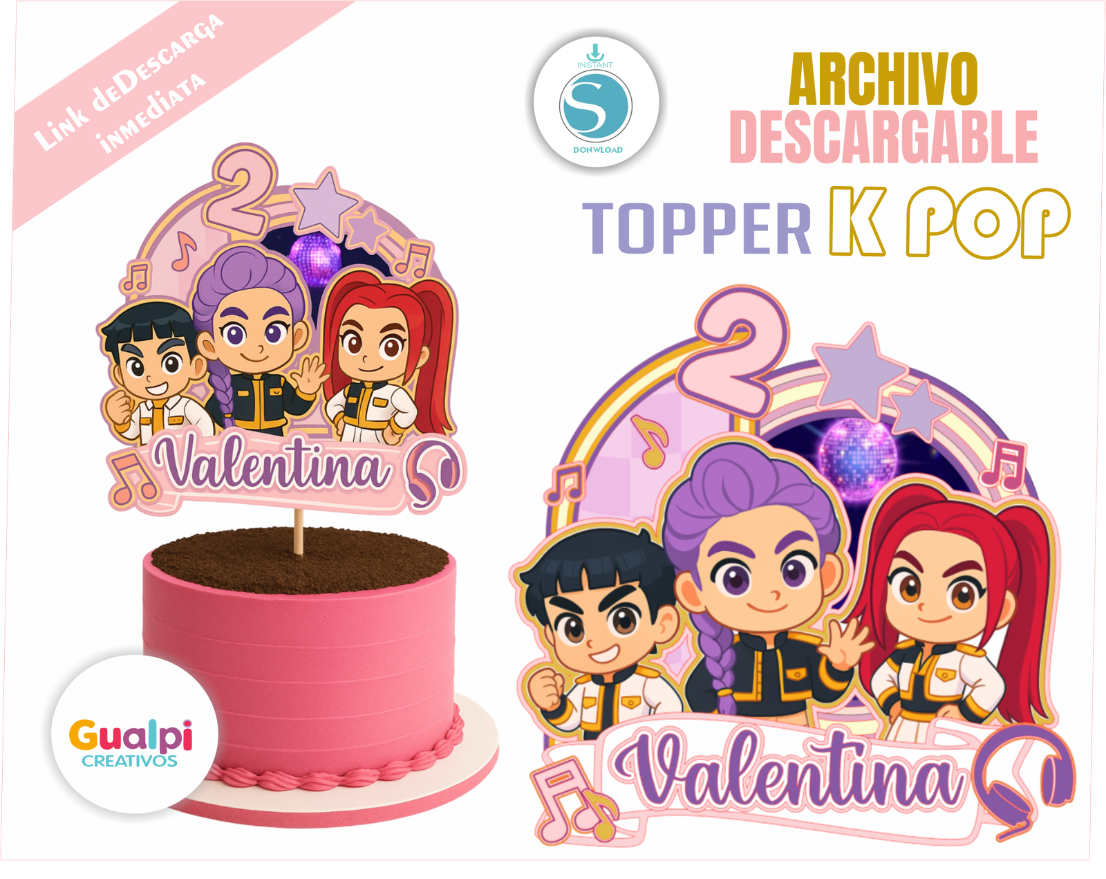 Topper K-Pop 🎤💜 – Archivo GRATIS para Silhouette Cameo 🎀