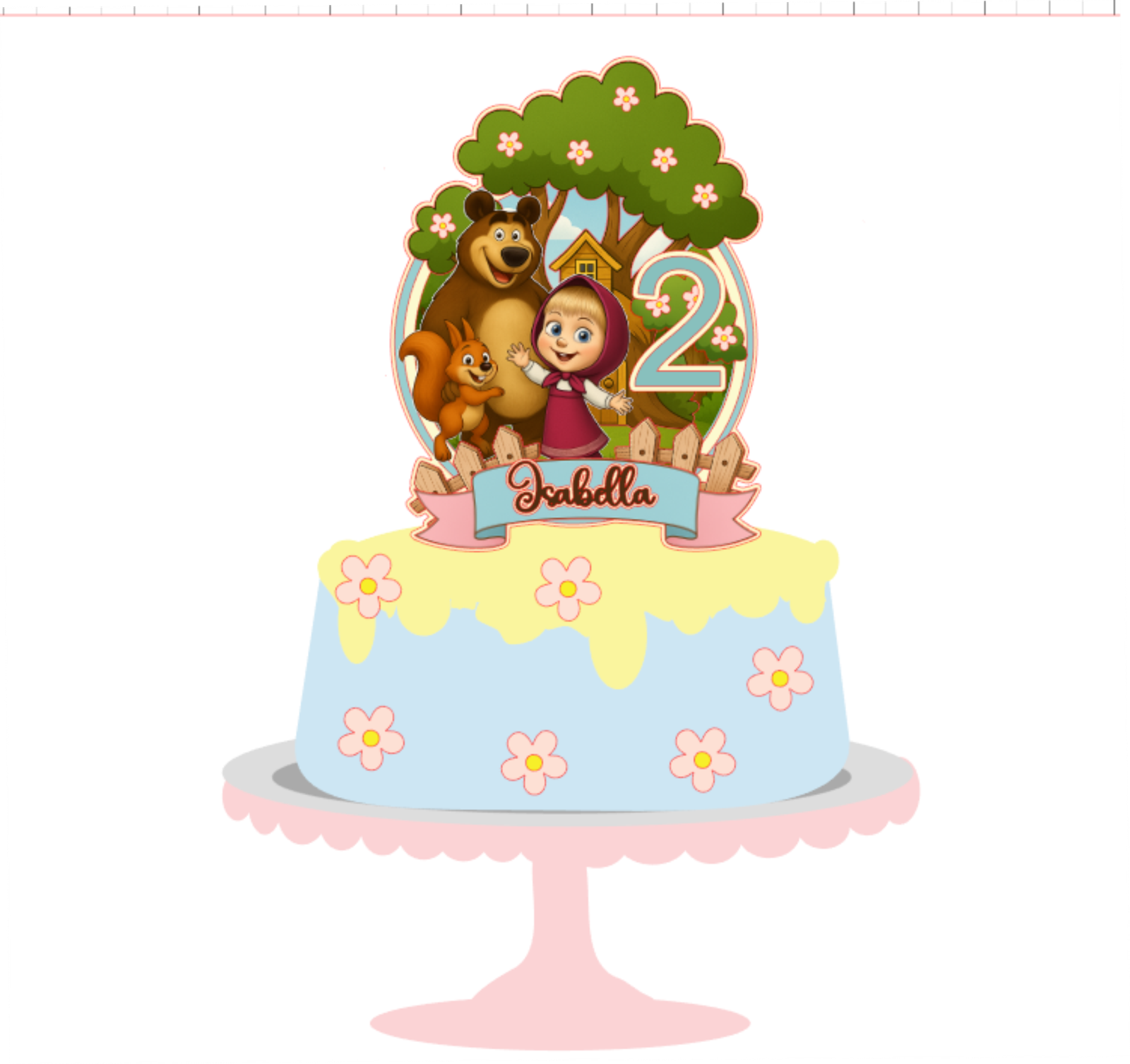 Kit de Toppers Masha y el Oso Kawaii – 5 Diseños Listos para Cortar en cameo - Imagen 3