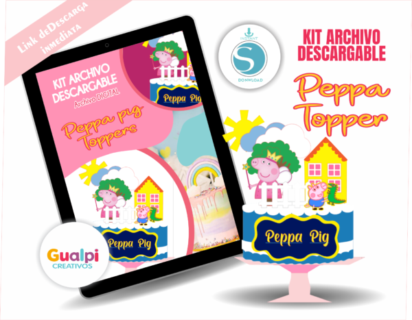 🎉 Topper Peppa Pig | Diseño Digital Listo para Cortar