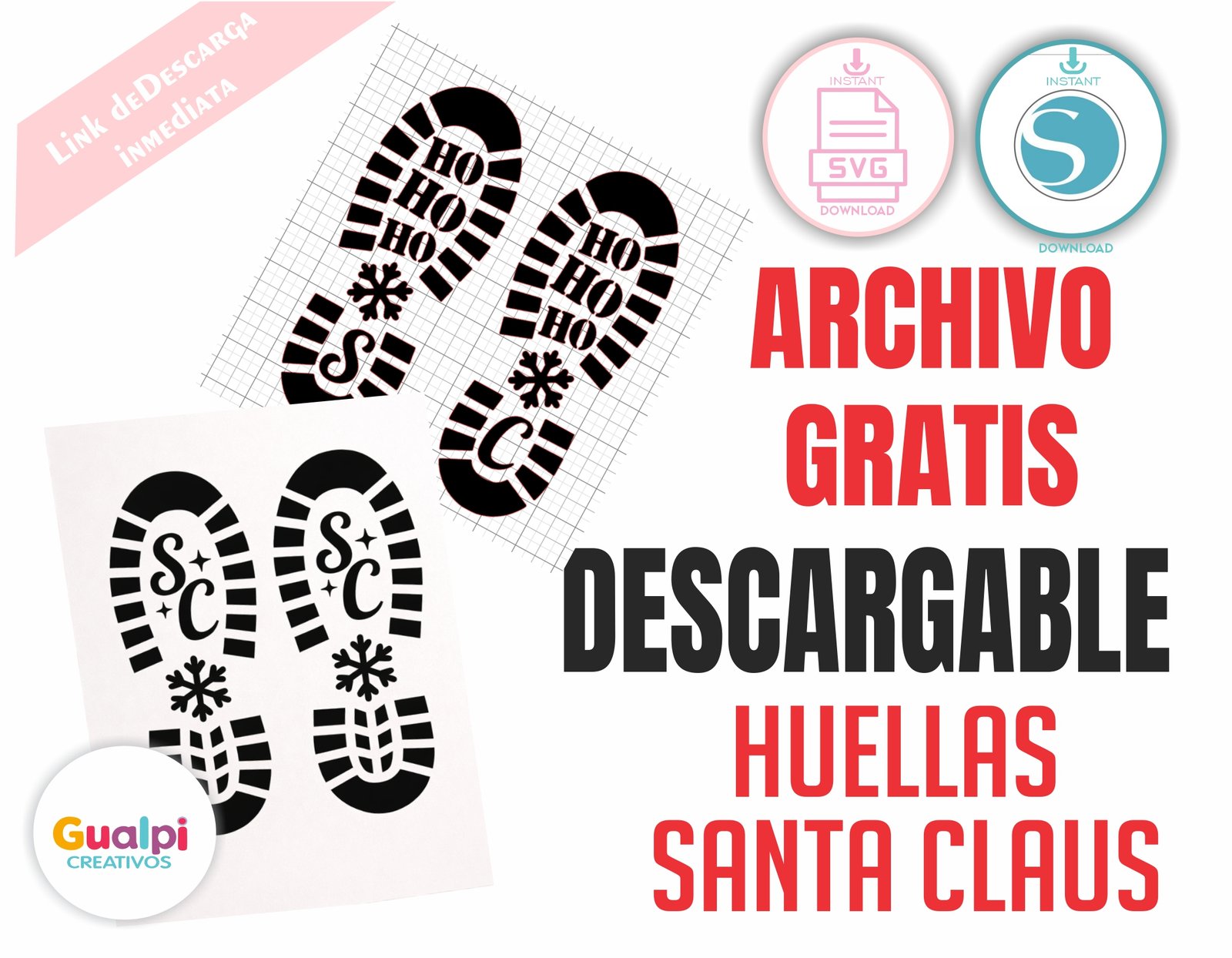 Huellas de Santa Claus SVG GRATIS – Archivo Descargable para Silhouette Cameo