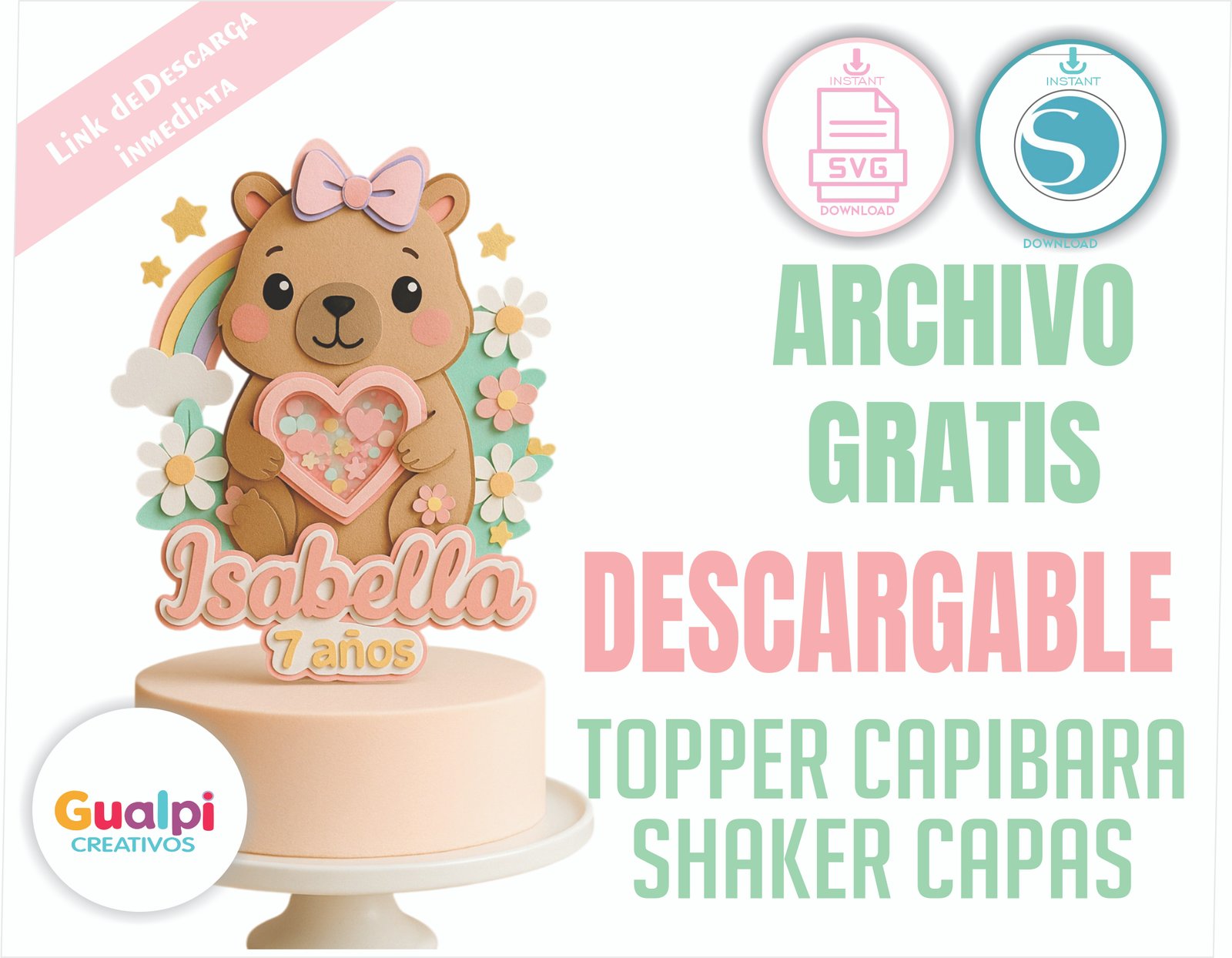 Topper Capibara Shaker en Capas SVG GRATIS – Archivo Descargable para Silhouette Cameo