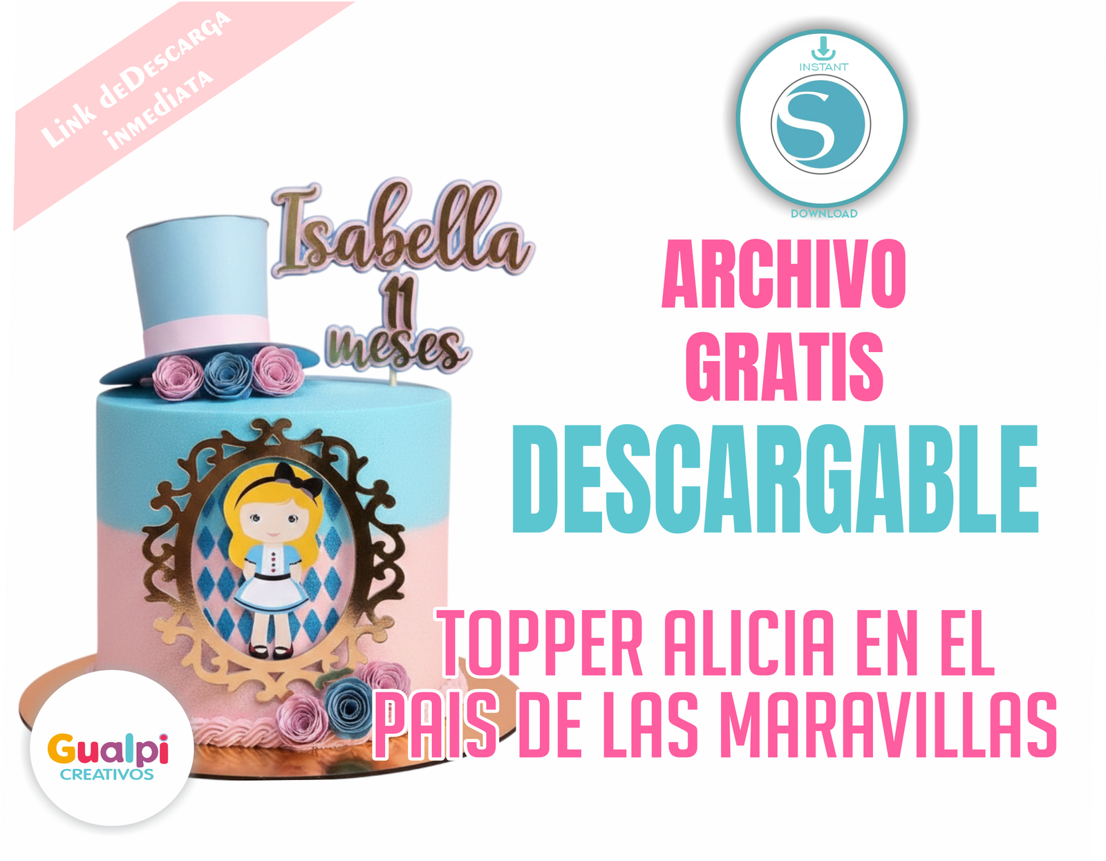 Topper Alicia en el País de las Maravillas – GRATIS para Silhouette Cameo