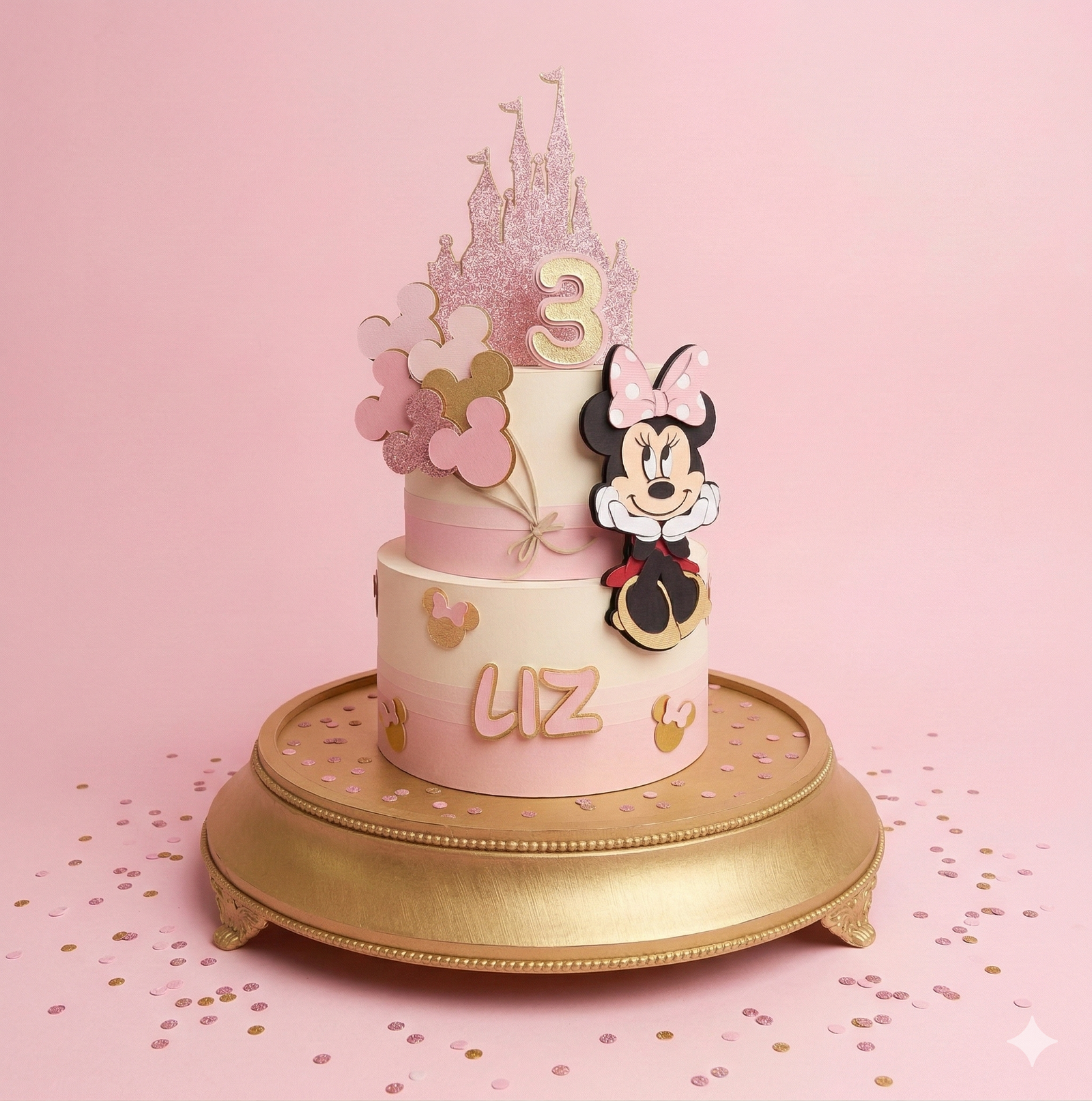 Topper Minnie Mouse Castillo GRATIS para Silhouette Cameo | Decoración de Torta Minnie - Imagen 2