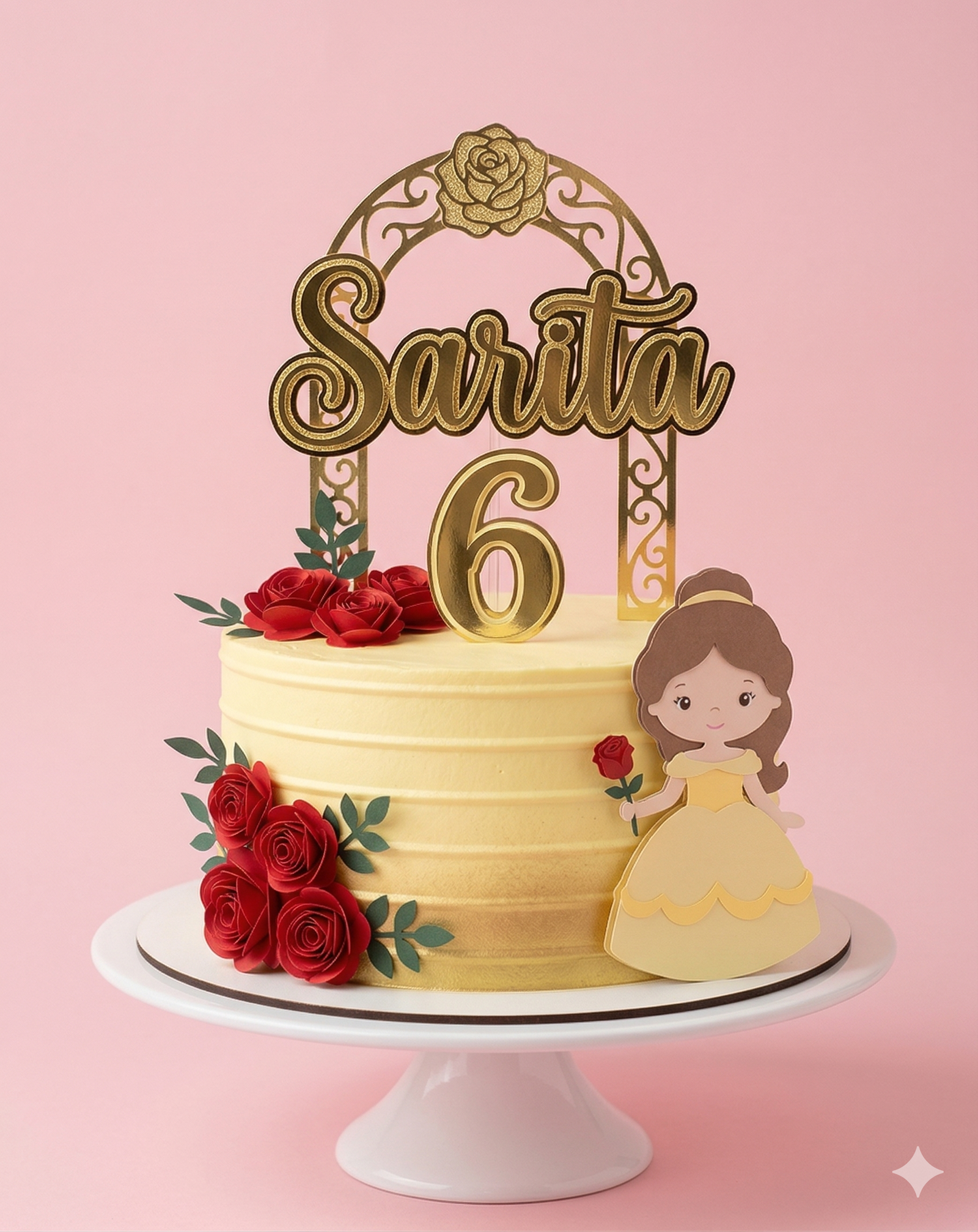 Topper Princesa Bella | Archivo Gratis para Silhouette Cameo - Imagen 2