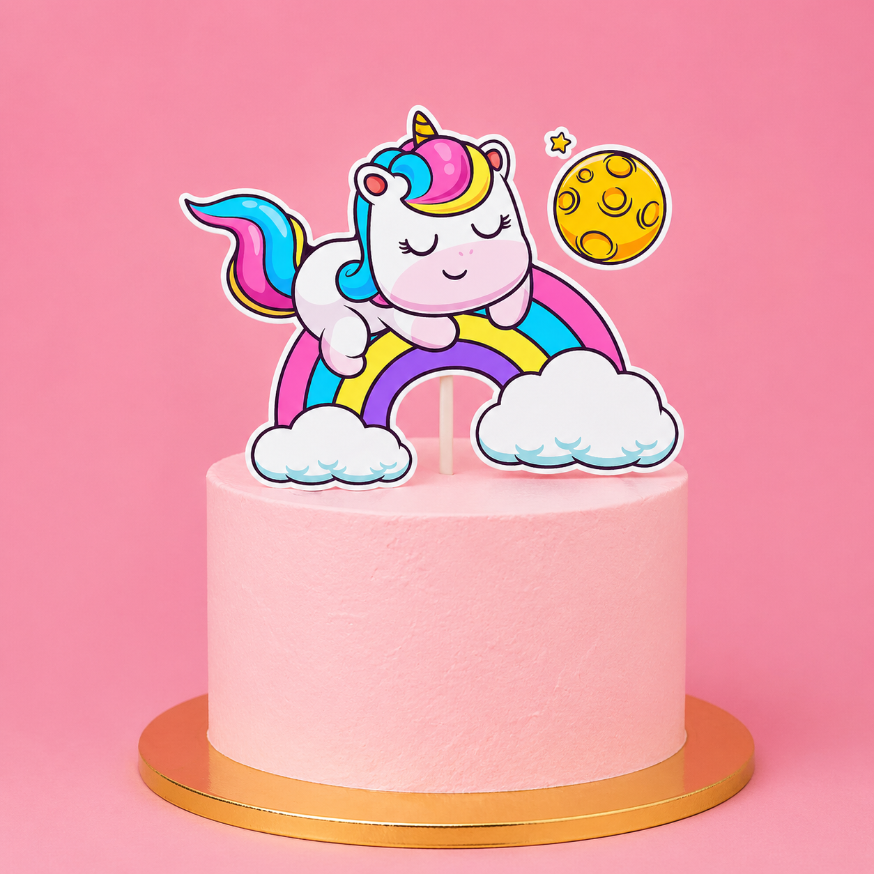 Plantilla Topper Unicornio Arcoíris Gratis | SVG para Cricut y Silhouette Cameo Cumpleaños Niña - Imagen 2