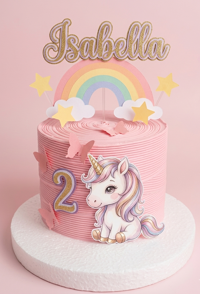 Plantilla GRATIS Topper Unicornio Arcoíris | SVG Cricut + Silhouette Cameo - Imagen 2