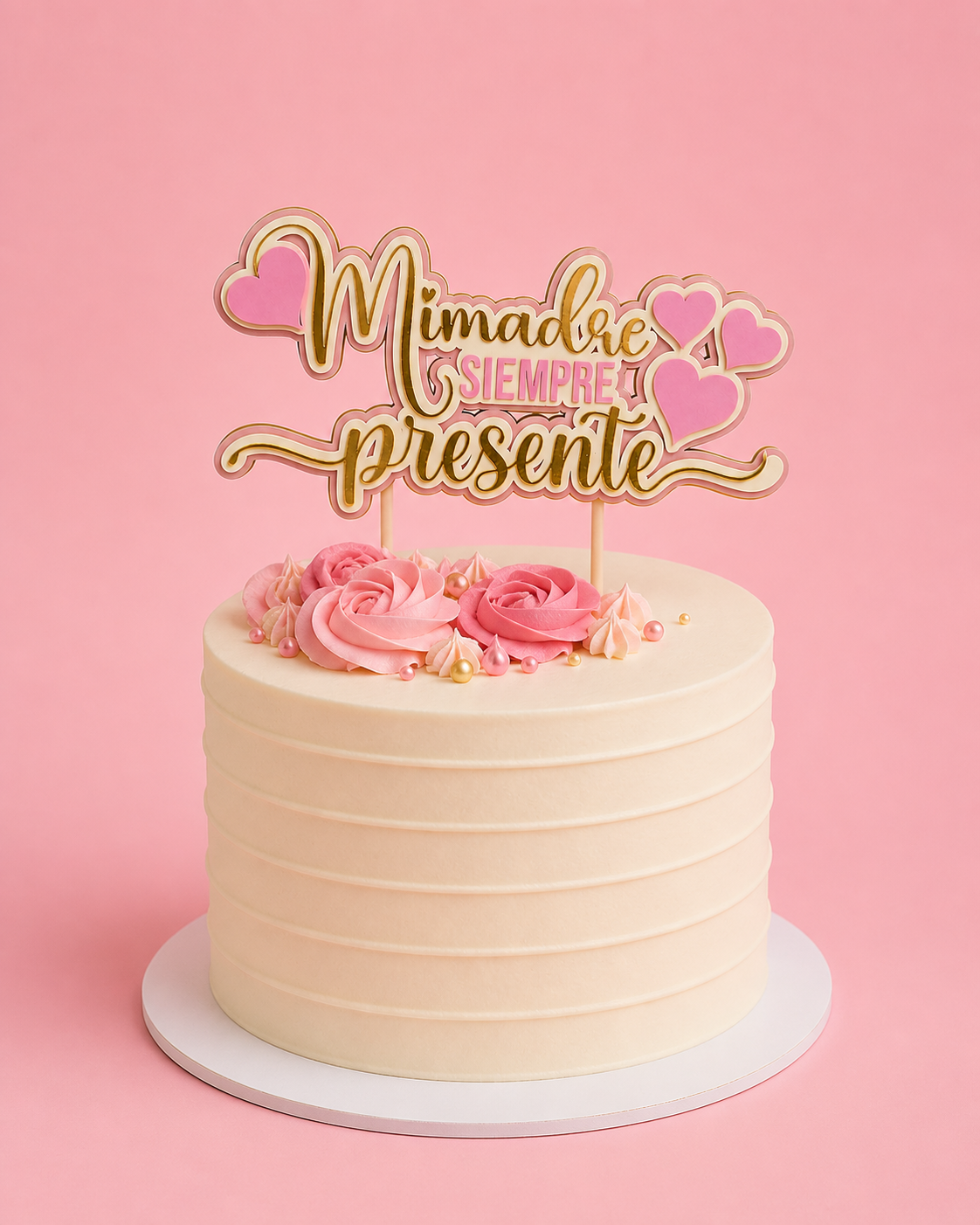 Plantilla GRATIS Topper Día de la Madre “Mamá Siempre Presente” | SVG Cricut + Silhouette Cameo - Imagen 2
