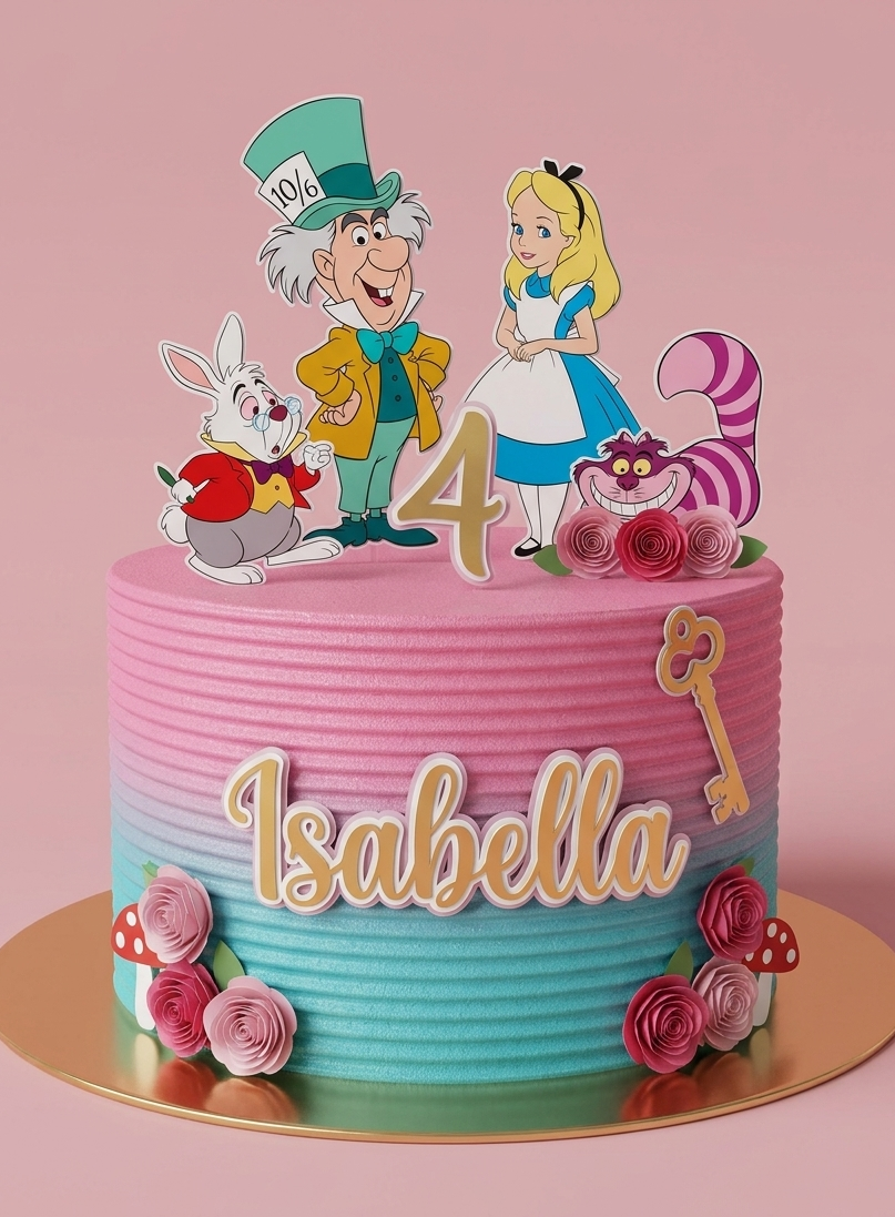Topper Alicia en el País de las Maravillas GRATIS para Silhouette Cameo Cake Topper Personalizado - Imagen 2