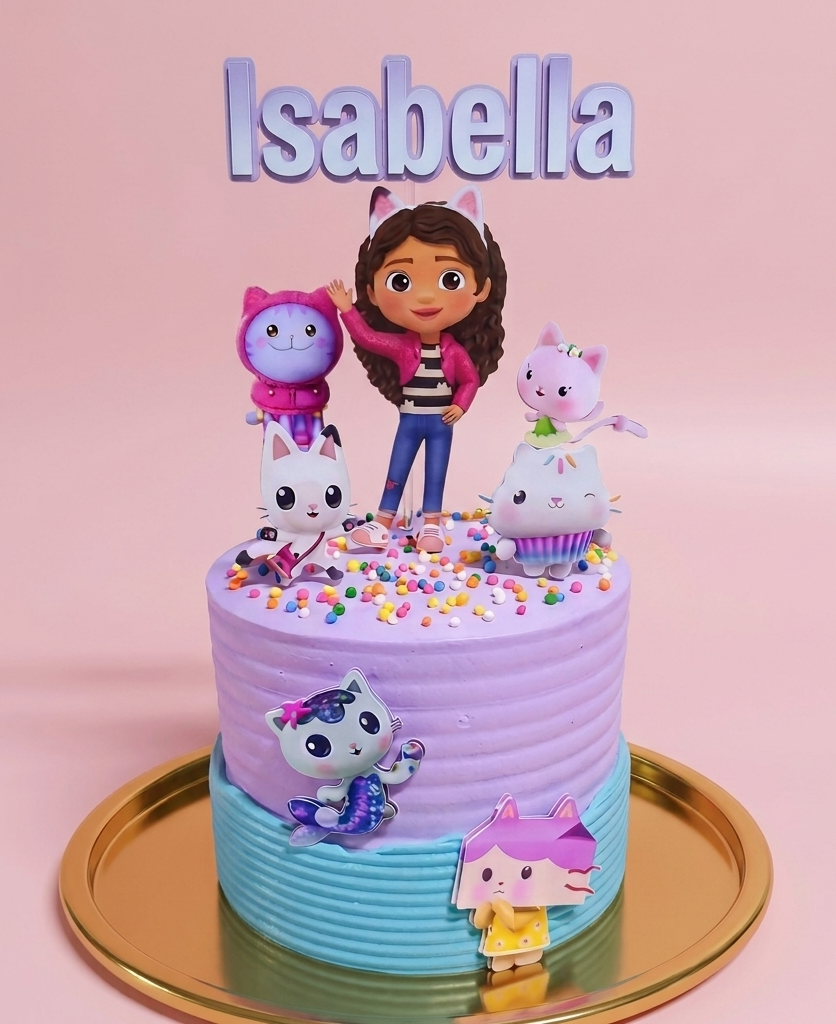 Topper Gabby GRATIS para Silhouette Cameo | Cake Topper Gabby's Dollhouse Personalizado - Imagen 2