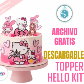 Topper Hello Kitty GRATIS | para Silhouette Cameo | Cake Topper Cumpleaños Personalizado