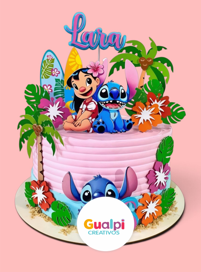Topper Stitch y Lilo para Cumpleaños Archivo Gratis para Cameo - Imagen 2