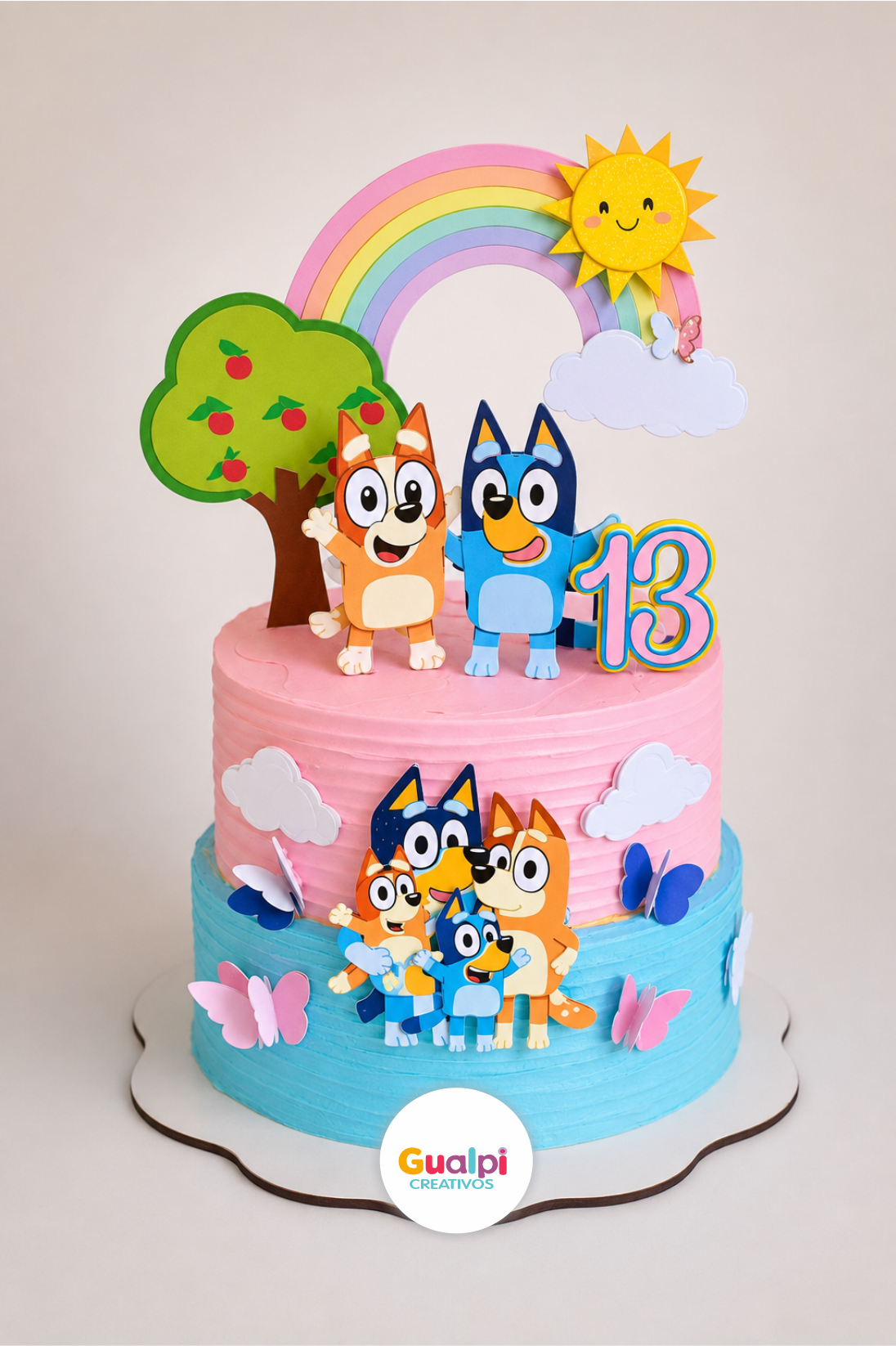 Topper Bluey y Bingo GRATIS para Silhouette Cameo | Cake Topper Personalizado - Imagen 2