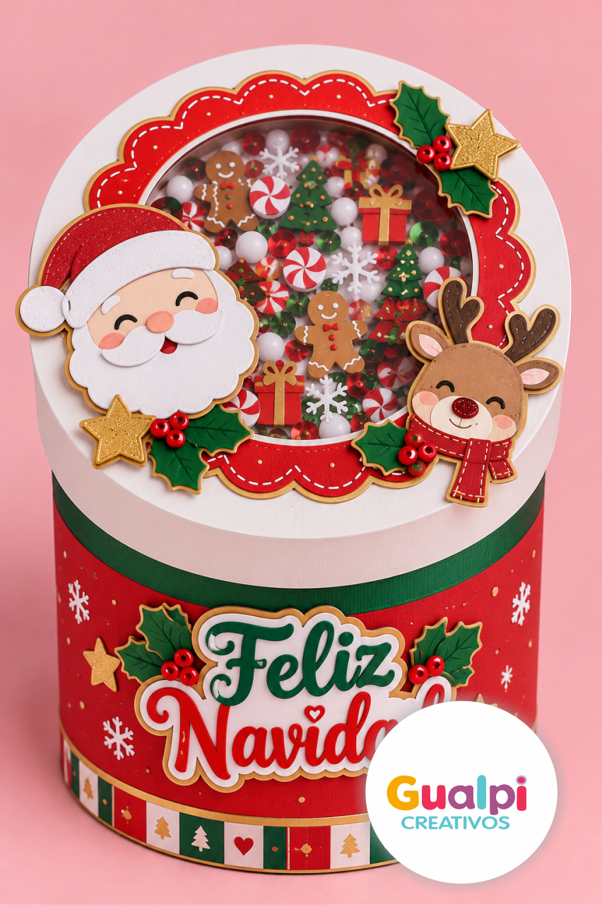 Caja Shaker Navidad Feliz Navidad – Archivo Gratis para Cameo - Imagen 2