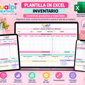 Plantilla Excel Inventario – Control de Productos y Materiales