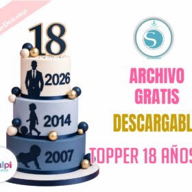 TOPPER 18 AÑOS ARCHIVO GRATIS PARA CAMEO