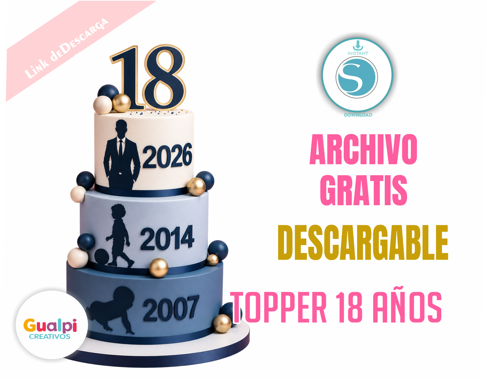 TOPPER 18 AÑOS ARCHIVO GRATIS PARA CAMEO