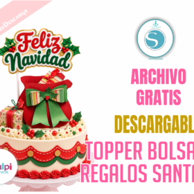 Topper Bolsa de Regalos Santa Navidad para Cameo – Archivo Gratis