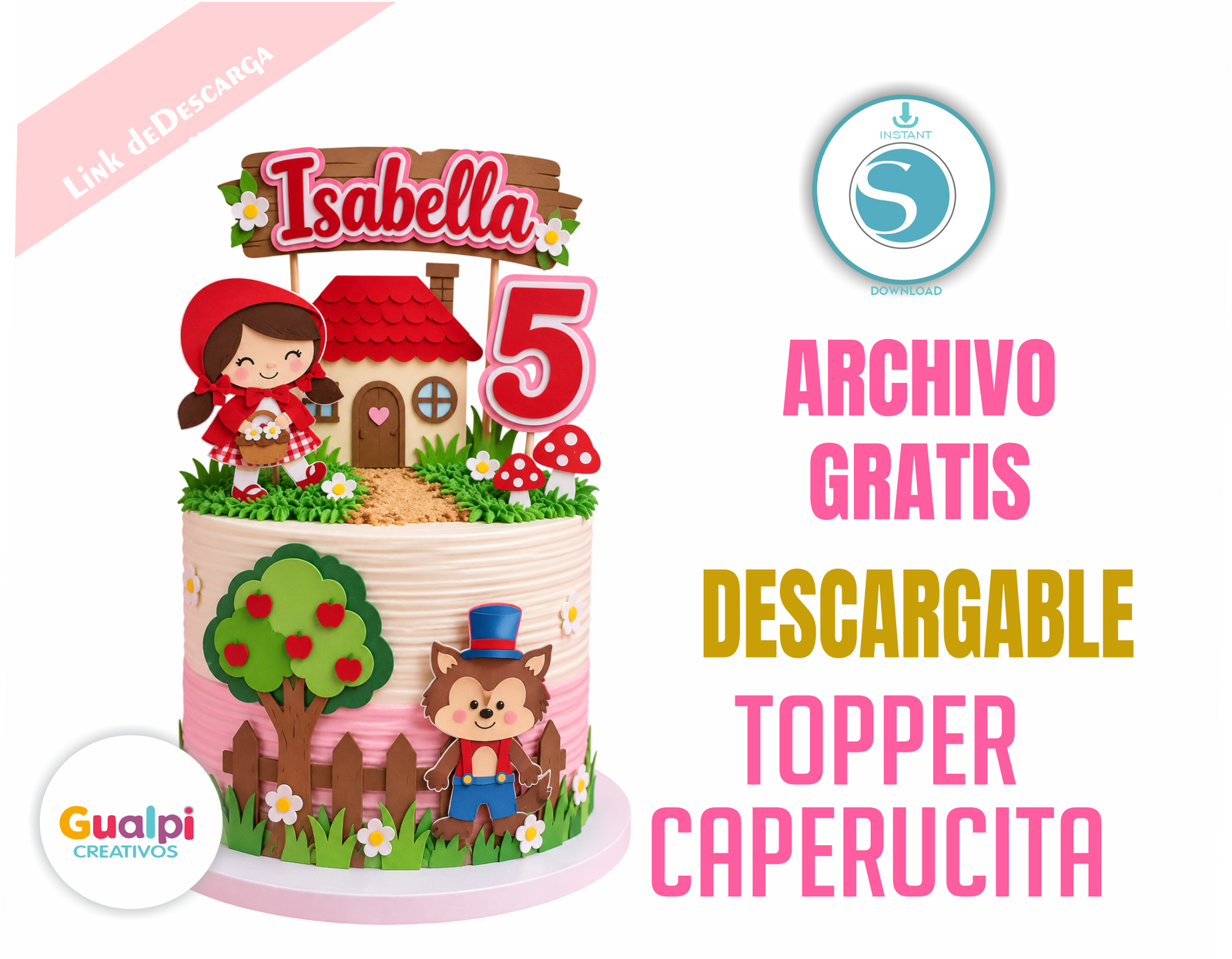 TOPPER CAPERUCITA ROJA PARA CAMEO GRATIS