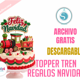 Topper Tren de Navidad con Regalos para Cameo – Archivo Gratis