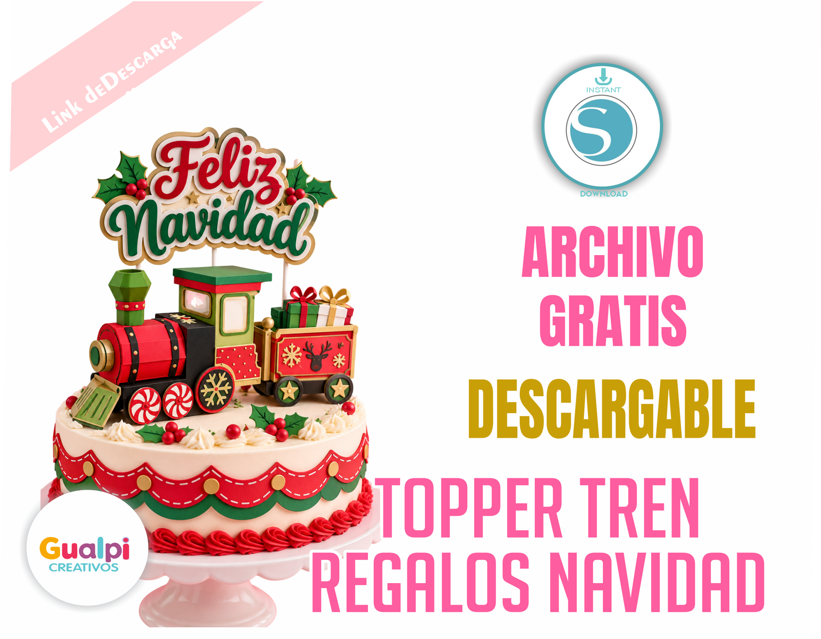 Topper Tren de Navidad con Regalos para Cameo – Archivo Gratis