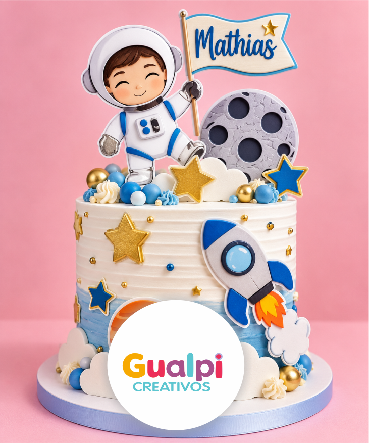 Topper Astronauta Mathias Archivo GRATIS para Cameo - Imagen 2