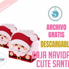 Caja Navidad Santa Cute para Cameo – Archivo Gratis Descargable