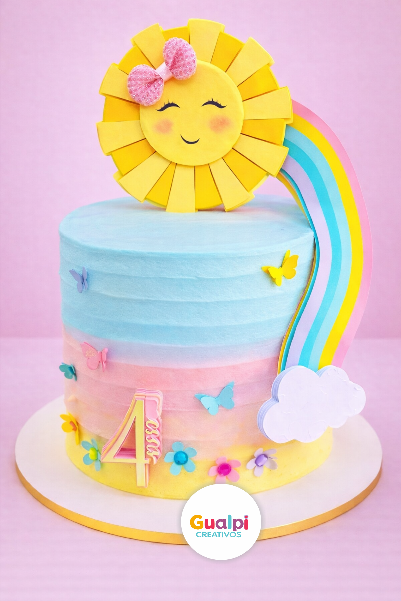 Topper Sol Arcoíris | Archivo Gratis para Cameo - Imagen 2
