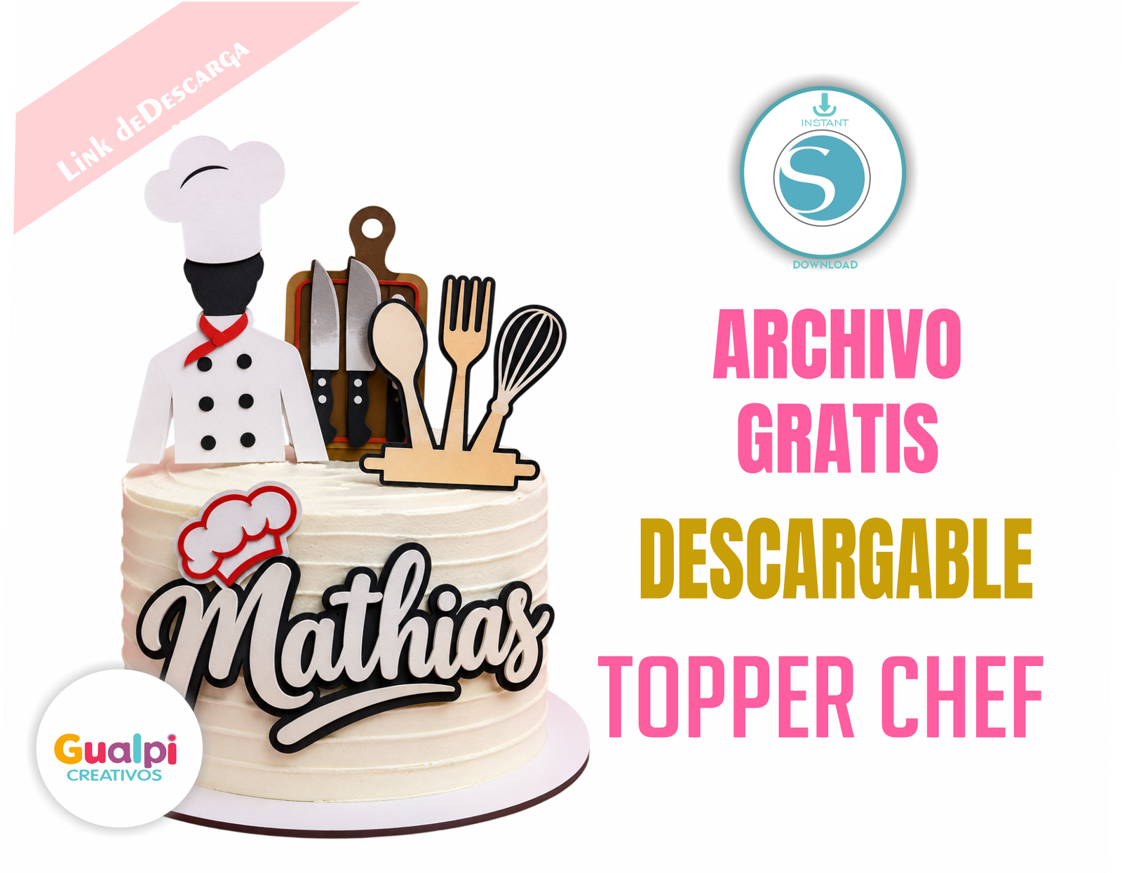 Topper Chef Cumpleaños | Archivo Gratis para Cameo