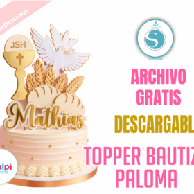 Topper Bautizo Paloma para Cameo | Archivo Gratis
