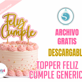 Topper Feliz Cumple para Cameo | Archivo Gratis