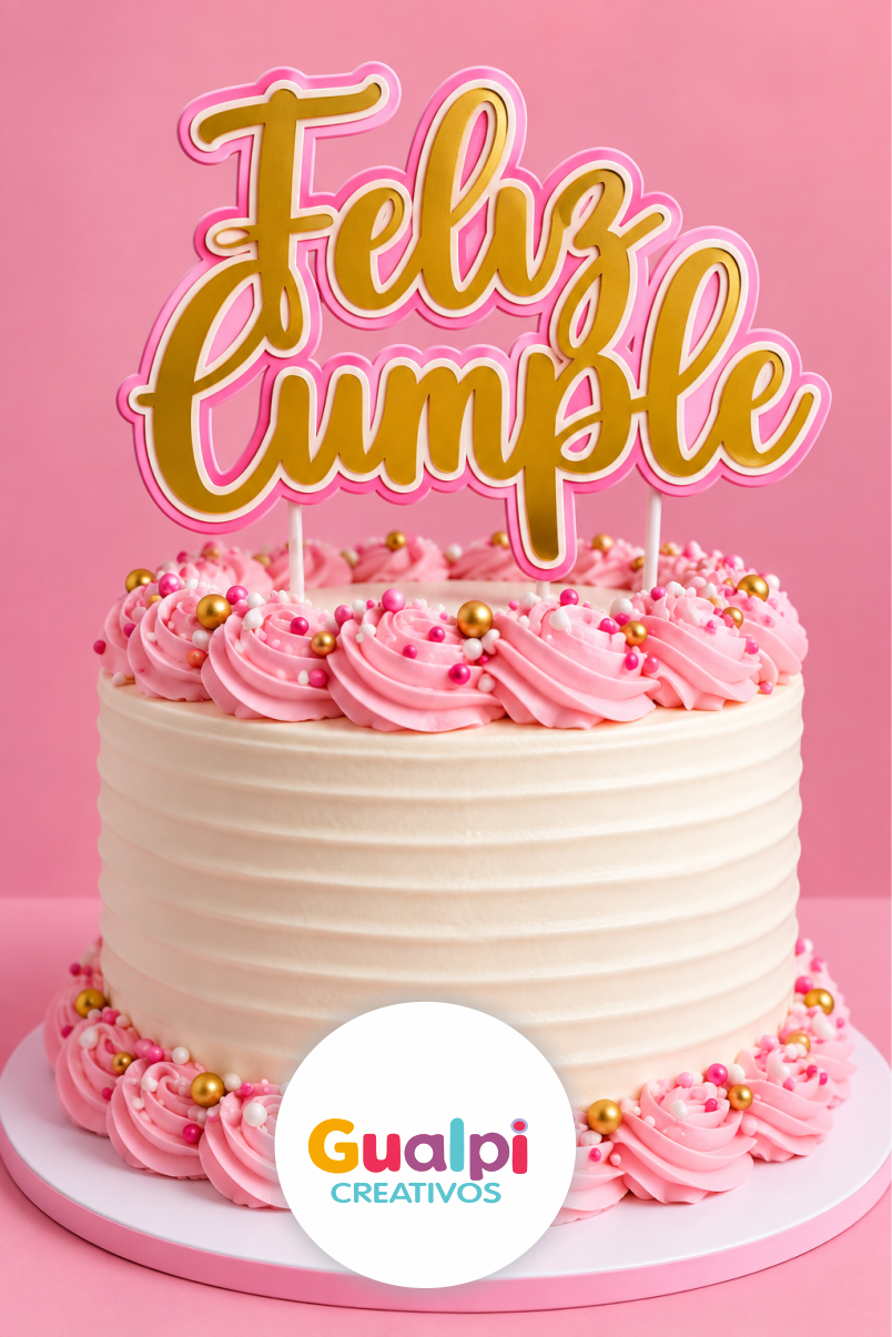 Topper Feliz Cumple Archivo gratis para Cameo | Feliz Cumpleaños Genérico - Imagen 2