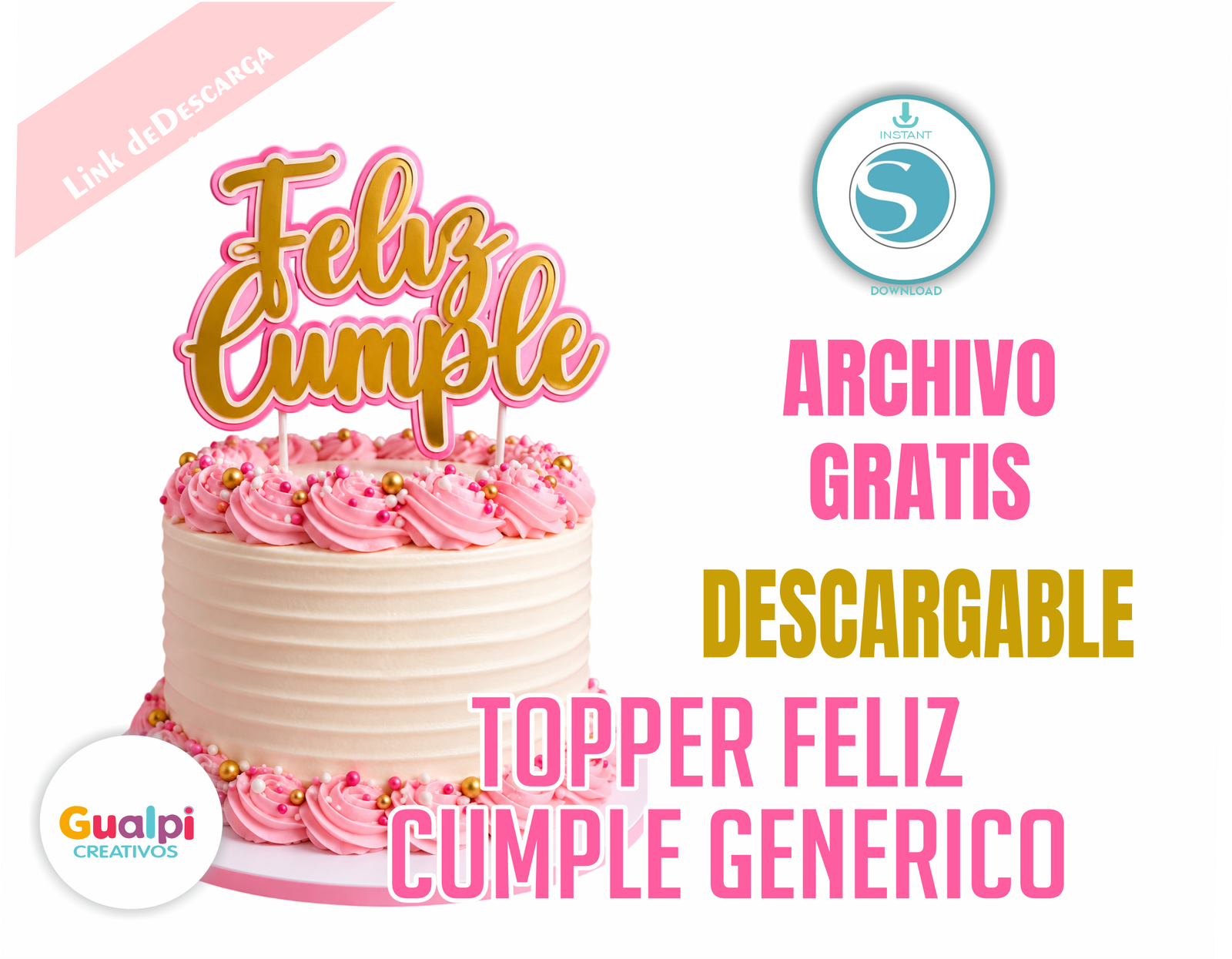 Topper Feliz Cumple Archivo gratis para Cameo | Feliz Cumpleaños Genérico