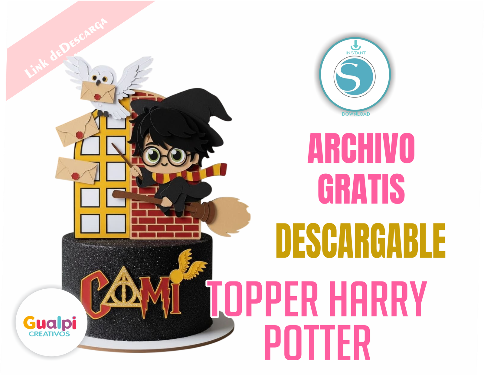 Topper Harry Potter para Cameo – Archivo Gratis Descargable