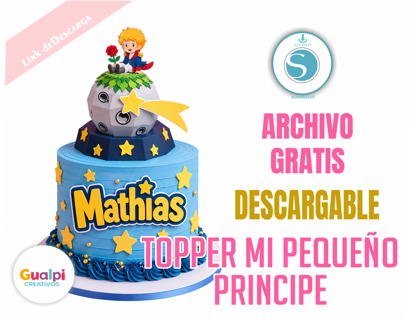 Archivo Gratis Topper Mi Pequeño Príncipe para Cameo | Cumpleaños Infantil